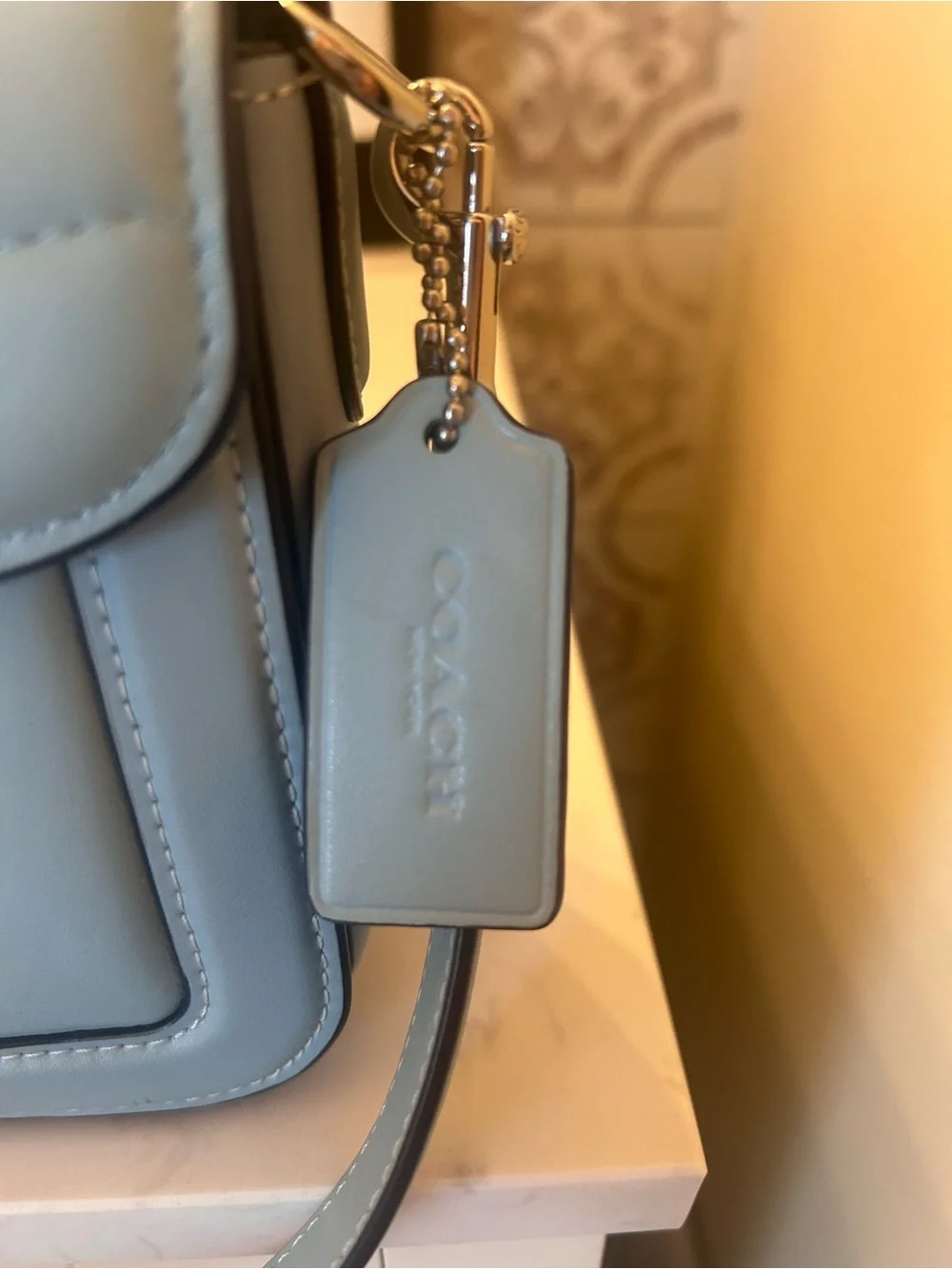 COACH Baby Blue Quilted Shoulder Bag